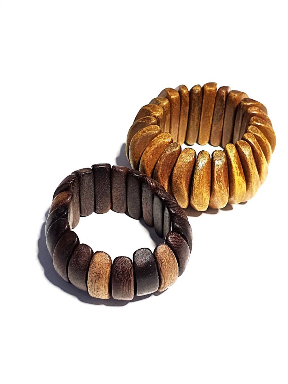 Chunky wood cuff bracelet bundle